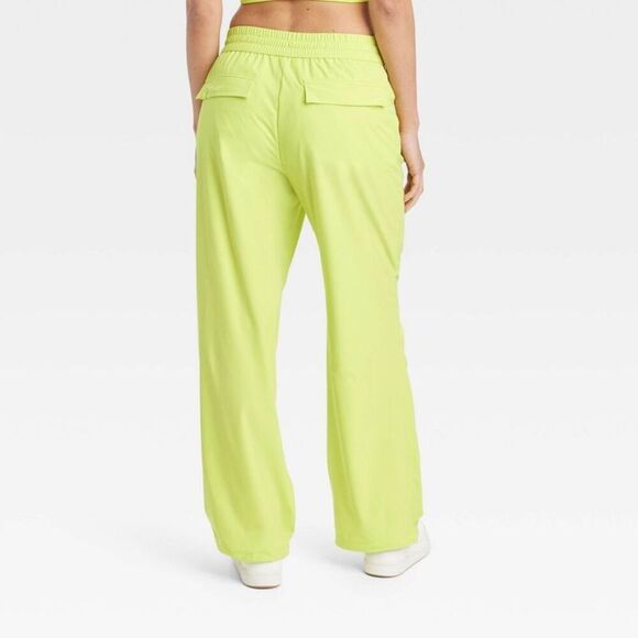 JoyLab -  Women's Mid-Rise Parachute Pants Relaxed Fi Yellow - Picture 2 of 3